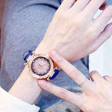 将图片加载到图库查看器，Women Elegant Popular Watch Set Starry Sky Ladies Bracelet Watch Casual Leather Sports Quartz Wristwatch For Women and Girls
