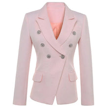 Load image into Gallery viewer, HIGH QUALITY New Fashion 2022 Baroque Designer Blazer Jacket Women's Silver Lion Buttons Double Breasted Blazer Outerwear
