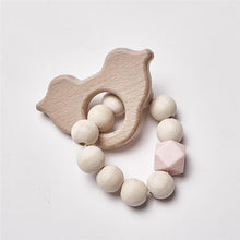 将图片加载到图库查看器，Modern Baby Silicone Wooden  Nursing Bracelets Wood Teether Silicone Beads Teething Wood Rattles Toys for Baby
