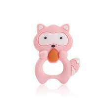 Load image into Gallery viewer, Silicone Raccoon Animal Cartoon Teether  Food Grade Chewable  Teething Toddle Safe For Baby And Perfect Gift For Babies
