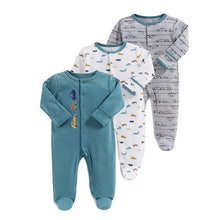 Load image into Gallery viewer, 3Pcs Baby unisex Rompers  Long Sleeve Sleep suit Cartoon Jumpsuit Baby Pajamas Stes For Kids Between 0-12Months
