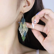 Load image into Gallery viewer, Ethnic Nine-Leaf Drop Earrings – Bohemian Dangle Jewelry for Women
