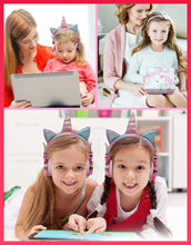 Load image into Gallery viewer, Cute Unicorn Headphones 3D Stereo Music Kids Headphones With Microphone Girls Cell Phone Children's Wired Headset Gamer Gift
