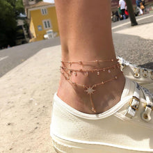 将图片加载到图库查看器，Luxury Bohemian Star Shell Ankle Bracelet Foot Jewelry Brecelet Simple Shell Anklets for Women Summer Style
