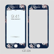 将图片加载到图库查看器，3D Curved Edge Tempered Glass for iPhone 6 6s 7 8 Plus Fashion Flowers Pattern Screen Protector Protective Film Tempered Glass Screen Protector Designed for iPhone
