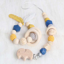 将图片加载到图库查看器，Modern Wood Pacifier Clip Chain Holder Nipples Pacifier Clips Pacifier Teether Teething Toy Cartoo Wooden Bracket For Pacifier For Kids
