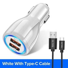 Load image into Gallery viewer, Car LED 18W 3.1A Charger Dual USB Fast Charging QC Phone Charger Adapter Cars Gadgets
