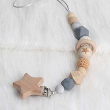 将图片加载到图库查看器，Modern Wood Pacifier Clip Chain Holder Nipples Pacifier Clips Pacifier Teether Teething Toy Cartoo Wooden Bracket For Pacifier For Kids
