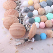 将图片加载到图库查看器，Modern Handmade Chain Wooden Holder For Pacifier Clips Leash Strap Nipple Holder For Infant Feeding For Baby
