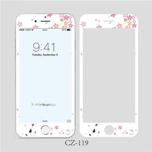 将图片加载到图库查看器，3D Curved Edge Tempered Glass for iPhone 6 6s 7 8 Plus Fashion Flowers Pattern Screen Protector Protective Film Tempered Glass Screen Protector Designed for iPhone
