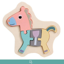 将图片加载到图库查看器，Wooden Children Colorful Animal Stevvex Puzzle for Toddler Creative Puzzle Early Educational Toys for Boys and Girls 2-4

