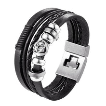 将图片加载到图库查看器，Trendy Modern Jewelry Leather Bracelet Men Braided Multilayer Anchor Bracelets Ladies Rope Chain for Male Jewelry Classic Style
