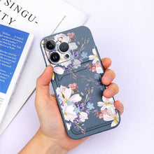 Load image into Gallery viewer, Charming Silicone Soft Anti-Scratch Cases For iPhone 13 Pro Max Case Silicone Wallet Card Holder Cover For iPhone 13 Mini 13ProMax 13Pro Flower Butterfly Beautiful Design Card Holder iPhone Case
