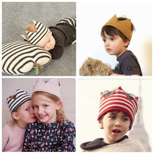 将图片加载到图库查看器，Modern Luxury New Trend  Baby Hat Girls and Boys Crown Knitted Cap Toddler Empty Top Hats Newborn Design Woolen Yarn Bonnet For Kids
