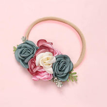 将图片加载到图库查看器，Modern Fashion Floral Headband Newborn Baby Elastic Hairbands Pearl Fresh Style Bow Knot For Girls
