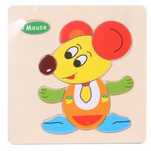 将图片加载到图库查看器，Baby Toys Wooden 3D Puzzle Cartoon Animal Intelligence Kids Educational Brain Teaser Children Tangram Shapes Learning
