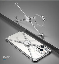 Load image into Gallery viewer, Luxury Phone Case For iPhone 12 Pro Metal Frame Shape Shockproof Cover Bumper Back Cool Case Aluminum Metal X-Frame Support Bumpers Compatible iPhone
