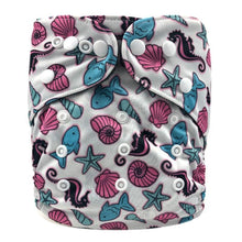 Load image into Gallery viewer, Modern Printed Bamboo Charcoal Inner Pocket Diaper For Baby Reusable Cloth Diaper Nappies With Double Leg Gusset In Modern Printed Design For Baby and Kids
