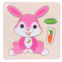 将图片加载到图库查看器，Baby Toys Wooden 3D Puzzle Cartoon Animal Intelligence Kids Educational Brain Teaser Children Tangram Shapes Learning
