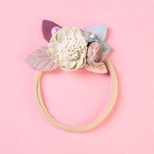 将图片加载到图库查看器，Modern Fashion Floral Headband Newborn Baby Elastic Hairbands Pearl Fresh Style Bow Knot For Girls
