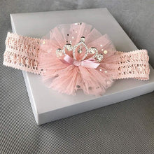 Load image into Gallery viewer, ILuxury Handmade Infant Child Hair Band Three-dimensional Alloy Rhinestone Crown Headdress  Elastic Headband Turban For Baby Girls
