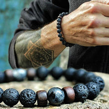 Load image into Gallery viewer, Lava Stone Men Wrist  Bracelet Natural Moonstone Bead Tibetan  Chakra Diffuser Bracelets For Men Jewelry Cool Gifts
