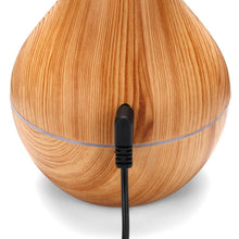 Load image into Gallery viewer, Essential Oil Diffuser 130ml Wood Grain Vase-Shaped  Aromatherapy Cool Mist Humidifier With 7 Colors LED Lights &amp; Waterless Auto Shut-Off For Home Office
