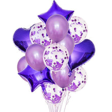 将图片加载到图库查看器，14Pcs Multi Confetti Balloons For Happy Birthday Party Balloons In Several Luxury Variant Helium Ballons For Celebrations for Boy Girls and  Babies party
