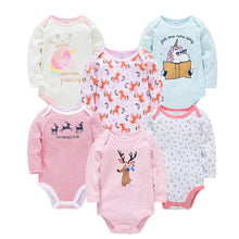 将图片加载到图库查看器，3/6 PCS Kavkas Cotton Baby Bodysuit Long Sleeve Set for Newborn Boys &amp; Girls 0–12 Months
