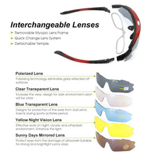将图片加载到图库查看器，MOVIGOR Polarized Cycling Glasses Sports Men's Sunglasses Road Mountain Bicycle Riding Protection Goggles Eyewear Women 5 Lens
