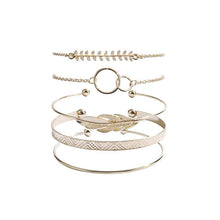 Load image into Gallery viewer, Luxury Modern Gold Crystal Elegant Woman and Lady Brecelets in Sets of  5Pcs/sett for Women Punk Boho Beach Bangle Jewelry Gift
