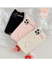 Load image into Gallery viewer, Cartoon Cute Cat Ear Phone Case For Iphone 14 12 13 11pro Max X Xr Xs 7 14plus Matte Soft Silicone Shockproof Case Funny Cat Design Cute Back Case
