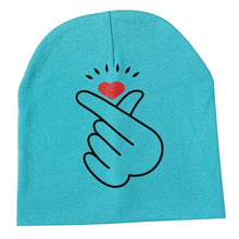 Load image into Gallery viewer, Modern Baby Hat Cute Ear Cotton Girls Cap Scarf Infant Hats Finger love Kids Boys Knitted Cap Winter hat I love mama/pap  Cap
