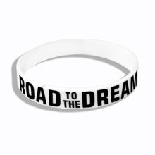 将图片加载到图库查看器，New Trend Motivation "The Road to Dreams" "Never Give Up"  Inspirational Silicone Rubber Bracelet Elastic Band  Brecelet for Women and Men In Unisex Design
