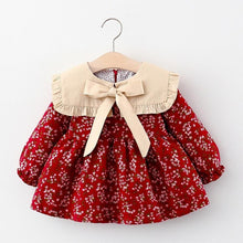 将图片加载到图库查看器，Toddler  Baby Girls  Dress Autumn Long Sleeve Kids Bow Princess Collar Dresses Costume
