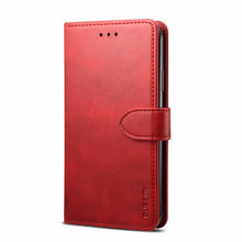 Load image into Gallery viewer, Luxury Red Leather Magnetic Flip Case For Iphone 14 12 13 11 11 Pro Max Xr Xs Max X  Wallet Cover For iphone Leather Wallet Case Card Slots Kickstand Magnetic Buckle Flip Phone Cover
