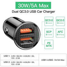 Load image into Gallery viewer, USB Car Charger Quick Charge 4.0 3.0 QC4.0 QC3.0 QC SCP 5A Type C PD Fast Car Chargers
