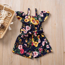 Load image into Gallery viewer, Modern colorful Floral Design Girl Princess Strapless Girls Dresses Summer Dress For Birthday And All Occasion
