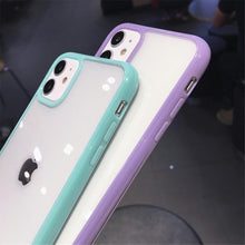 Load image into Gallery viewer, Transparent Shockproof Bumper Phone Case For iPhone 11 12 13 14 Pro Max Mini Cute Candy Color Hard Cover  Luxurious Translucent Case for iPhone
