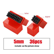 Load image into Gallery viewer, Letter &amp; Number Stamp Punch Set - Hardened Steel for Metal, Wood, Leather (A-Z, 0-9)
