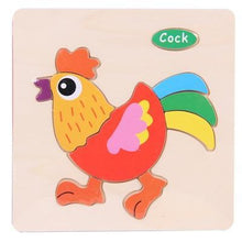 将图片加载到图库查看器，Baby Toys Wooden 3D Puzzle Cartoon Animal Intelligence Kids Educational Brain Teaser Children Tangram Shapes Learning
