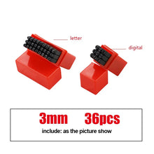 Load image into Gallery viewer, Letter &amp; Number Stamp Punch Set - Hardened Steel for Metal, Wood, Leather (A-Z, 0-9)
