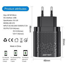 将图片加载到图库查看器，Portable USB Charger 3A Quick Charge 3.0 Mobile Phone Charger 4 Port 48W Fast Wall Chargers
