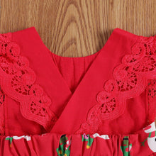 Load image into Gallery viewer, Baby Girls  Bodysuits Dress Lace Ruffles Short Sleeve Cartoon Print Jumpsuits Headband
