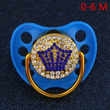 Load image into Gallery viewer, Modern Diamond Luxury Pink Crown Rhinestones Baby Pacifier Lollipop Elegant Infant Baby Shower Gift For Kids
