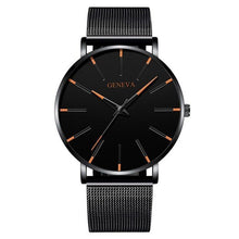 将图片加载到图库查看器，Minimalist Men's Fashion Ultra Thin Watch Simple Men Business Stainless Steel Mesh Belt Quartz Watch Relogio Masculino
