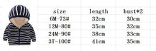Load image into Gallery viewer, Baby Spring Autumn Striped Cardigan Button Velvet Lining Clothes Newborn Long Sleeves Coat/Jacket For Boys and Girls
