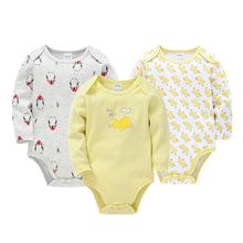 将图片加载到图库查看器，3/6 PCS Kavkas Cotton Baby Bodysuit Long Sleeve Set for Newborn Boys &amp; Girls 0–12 Months
