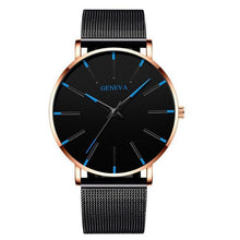 将图片加载到图库查看器，Minimalist Men's Fashion Ultra Thin Watch Simple Men Business Stainless Steel Mesh Belt Quartz Watch Relogio Masculino
