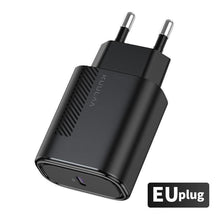 将图片加载到图库查看器，Small Black PD Charger USB 18W QC 4.0 USB Type C Fast Portable Wall Charger High Speed Charging
